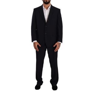 Domenico Tagliente Blue Polyester Single Breasted Formal Men's Suit